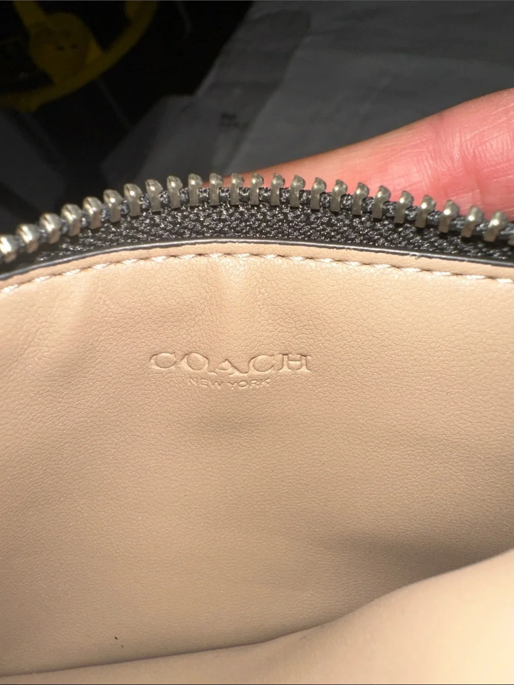 Coach White Signature Canvas Card & Key Holder